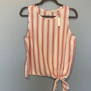 Madewell tank top red striped size medium new